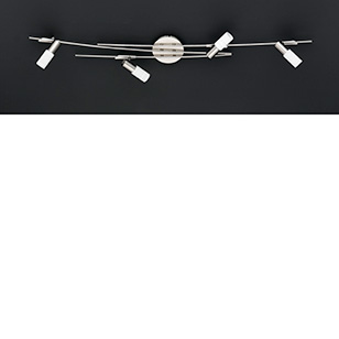 York Modern Energy Saving Linear Ceiling Light In Nickel With 4 Spotlights