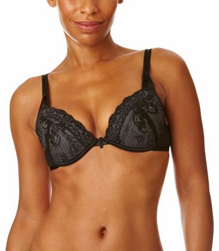 Chic Lace Bra Push-Up Womens Bra Black/Anthracite 30F