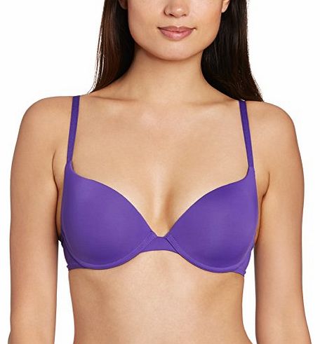 Womens T-Shirt Push-Up Plain Everyday Bra, Purple (Bright Purple), 34B