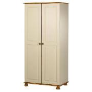 Double Wardrobe, Cream & Antique Pine