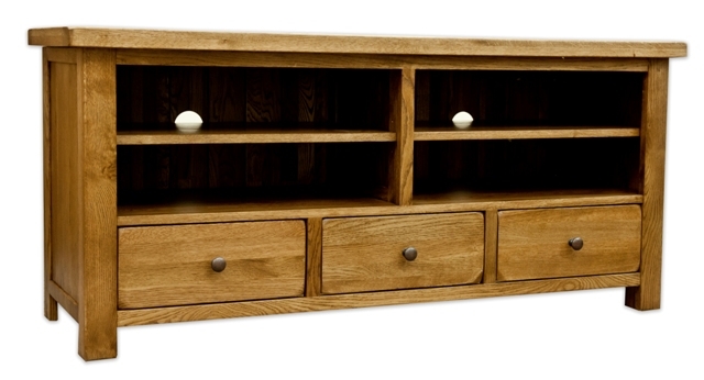 Solid Oak Large TV Unit