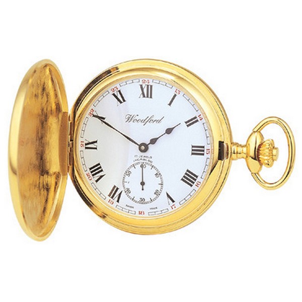 Half Hunter Swiss Jewel Mechanical Pocket Watch by