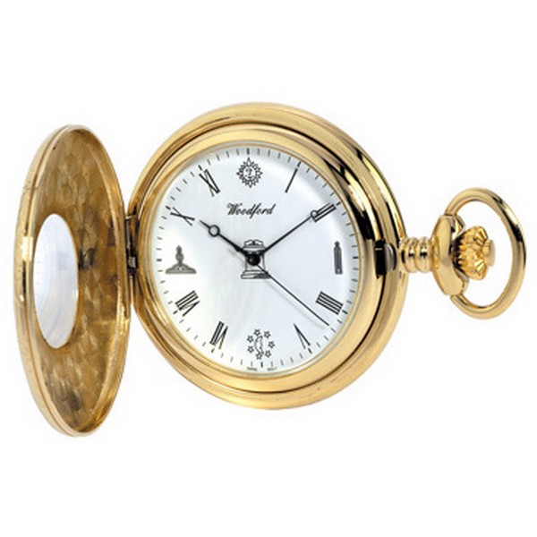 Masonic Full Hunter Quartz Pocket Watch by