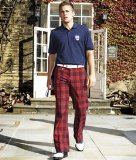 Stromberg Golf Rio Mar Red/Navy Check Trouser 36` / Length: Regular 31