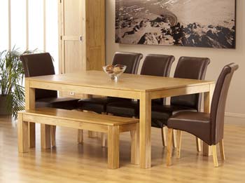 Octavia Rectangular Dining Set in American Oak