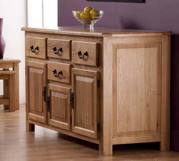 World Furniture Otley 2 Door 3 Drawer Sideboard in American Oak