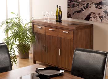 World Furniture Salgo 3 Door 3 Drawer Sideboard in Walnut