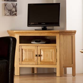 Stanmore Corner TV Unit in Oak