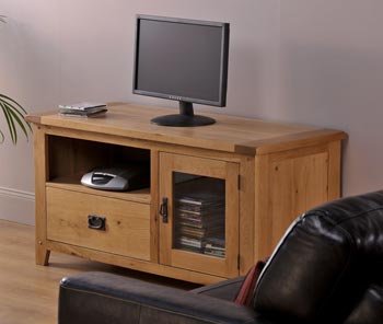 Varka 1 Door 1 Drawer TV Unit in White Oak