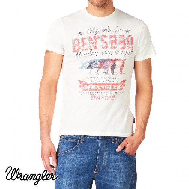 Mens Wrangler Graphic T-Shirt - Off White