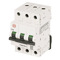 16A Triple Pole Type C MCB 10kA