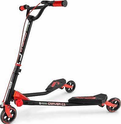 Yvolution Fliker C1 Scooter - Matte Black/Red