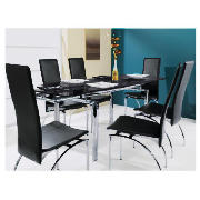 extending dining table, black & 8 Yakima