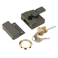 Narrow Night Latch Grey 60mm Backset