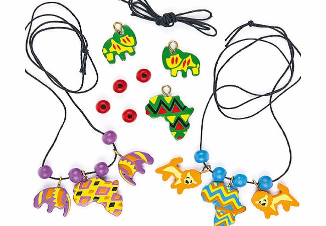African Wooden Necklace Kits - Pack of 6