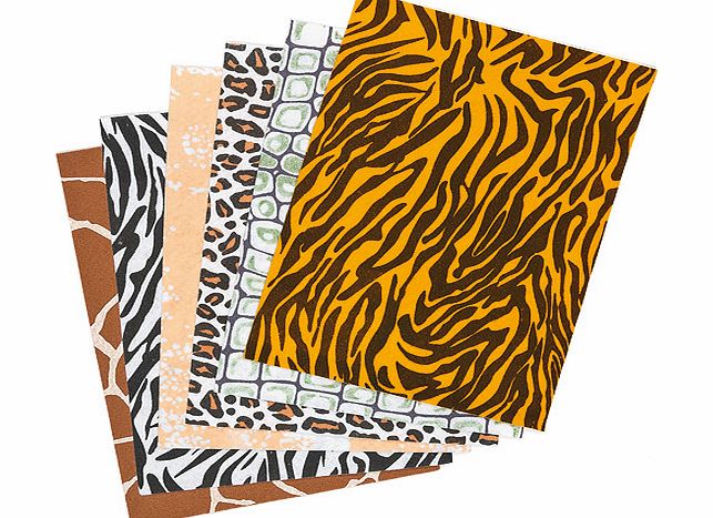 Animal Print Felt Sheets - Pack of 12