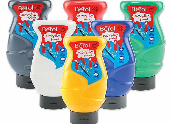 Berol Acrylic Paint - 500ml Single Colours - Green