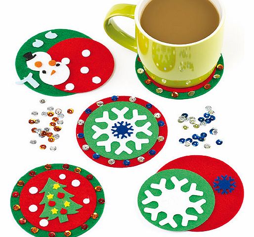 Christmas Felt Coaster Kits - Pack of 6