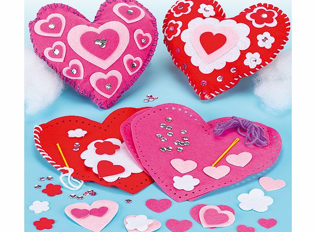 Heart Cushion Sewing Kits - Pack of 2