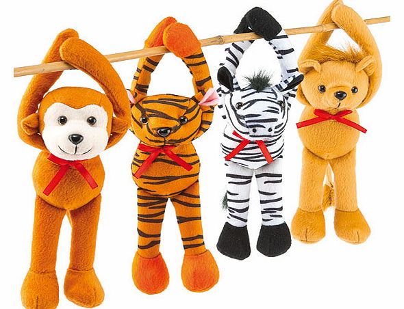 Jungle Animal Plush Pals - Pack of 6