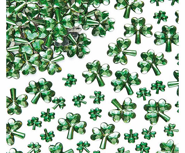 Shamrock Acrylic Jewels - Pack of 250