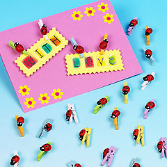 Mini Wooden Ladybird Pegs