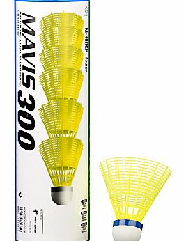 Mavis 300 Shuttlecocks, Pack of 6, Yellow