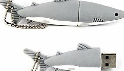 8GB Novelty Cool Grey Shark USB Flash Key Pen Drive Memory Stick Gift UK