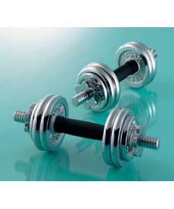 15kg Adjustable Chrome Dumbbell Set and Case