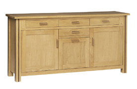 york Oak 3 Door 4 Drawer Sideboard