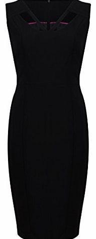 Brand new ladies M&Co black work office retro pencil shift dress size 16