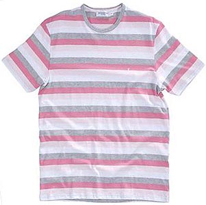 - Short-sleeve Crew-neck Pink/Grey/White