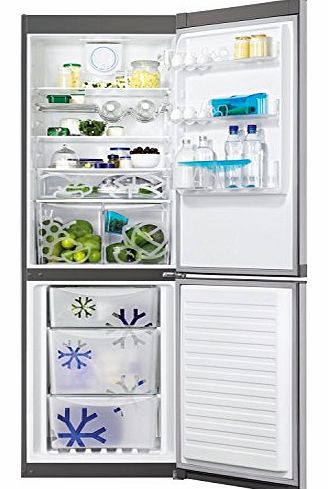 ZRB34315XA Frost Free Freestanding Fridge Freezer With SuperFresh Drawer - Grey With Antifingerprint Stainless Steel Door